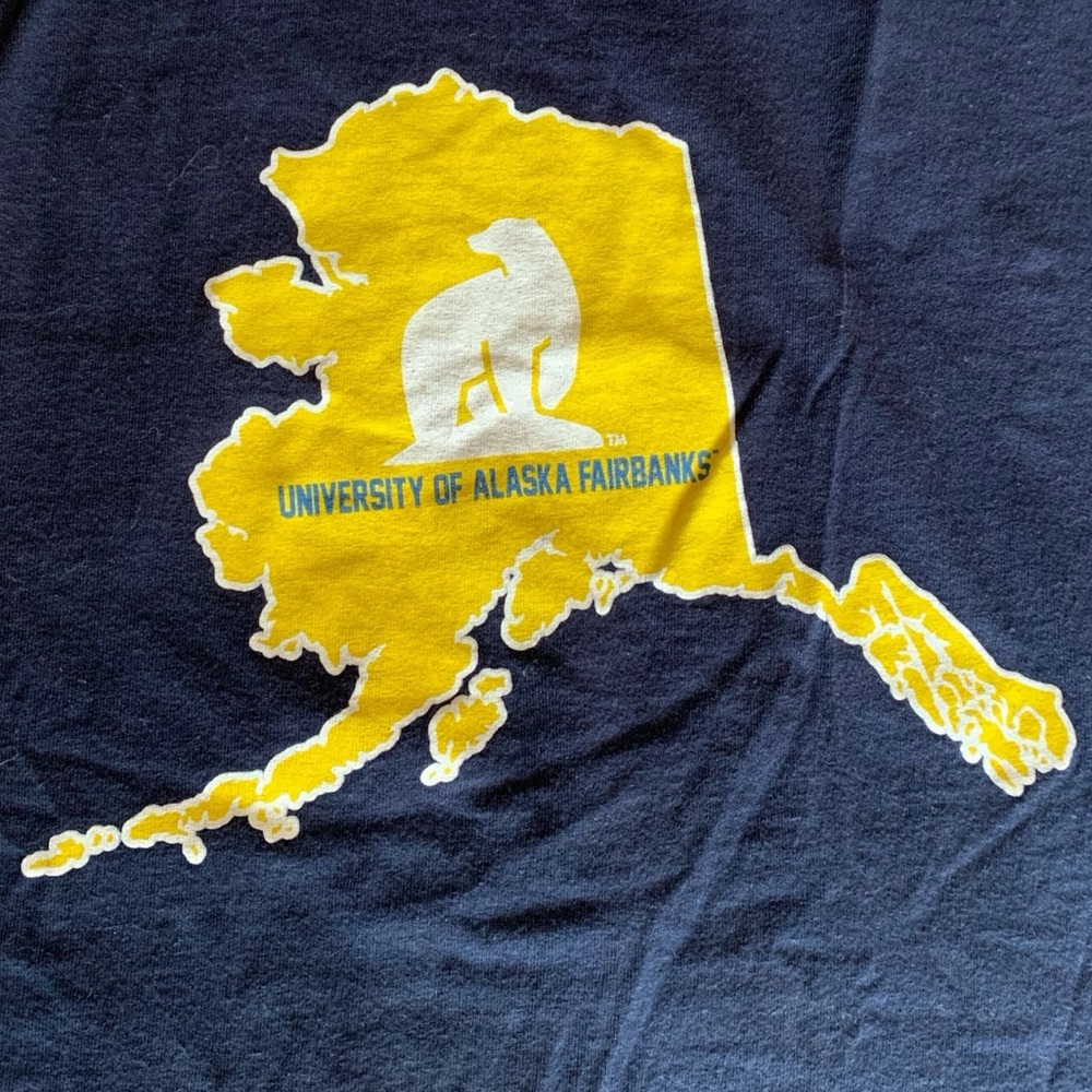 University of Alaska Fairbanks (UAF) Mens Tee Shirt State Alaska Nanooks Mascot